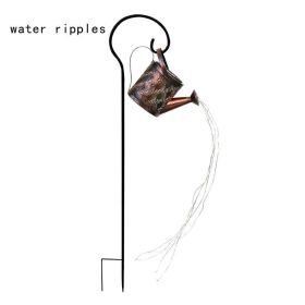 Backyard Patio Hanging Solar Metal Lamp Retro Money Hole Hollow Wind Light (Light color: Solar Kettle Light, Type: Water ripples)