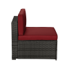 Outdoor Garden Patio Furniture 5-Piece Brown PE Rattan Wicker Sectional Cushioned Sofa Sets