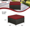 Outdoor Garden Patio Furniture 6-Piece Brown PE Rattan Wicker Sectional  Cushioned Sofa Sets