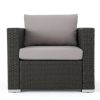 Francisco Outdoor Wicker Sectional Sofa Seat with Cushions Gray