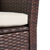 4 Pieces Outdoor Patio Furniture Sets Garden Rattan Chair Wicker Set;  Poolside Lawn Chairs with Tempered Glass Coffee Table Porch Furniture