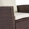 4 Pieces Outdoor Patio Furniture Sets Garden Rattan Chair Wicker Set;  Poolside Lawn Chairs with Tempered Glass Coffee Table Porch Furniture