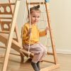 Wooden Indoor Kids Playground Jungle Gym with Slide; Toddlers Wooden Climber 8-in-1 Slide Playset; Wooden Rock Climbing Wall with Rope Wall Climb; Mon