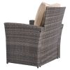 6 Piece Patio Furniture Set Outdoor Sectional Sofa Conversation Sofa Set with All-Weather Rattan Wicker for Porch Lawn Garden