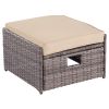 6 Piece Patio Furniture Set Outdoor Sectional Sofa Conversation Sofa Set with All-Weather Rattan Wicker for Porch Lawn Garden