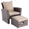 6 Piece Patio Furniture Set Outdoor Sectional Sofa Conversation Sofa Set with All-Weather Rattan Wicker for Porch Lawn Garden