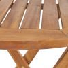 Truda Outdoor Acacia Wood Wicker Foldable Bistro Set with Chairs and Table