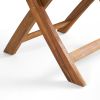 Truda Outdoor Acacia Wood Wicker Foldable Bistro Set with Chairs and Table