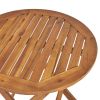 Truda Outdoor Acacia Wood Wicker Foldable Bistro Set with Chairs and Table