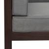 Outdoor Wood Patio Backyard 4-Piece Sectional Seating Group with Cushions and Table X-Back Sofa Set for Small Places