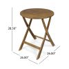 Truda Outdoor Acacia Wood Wicker Foldable Bistro Set with Chairs and Table