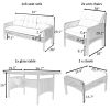 6-Piece Outdoor Patio PE Wicker Rattan Sofa Set Dining Table Set with Removable Cushions and Tempered Glass Tea Table for Backyard;  Poolside;  Deck