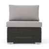 Francisco Outdoor Wicker Sectional Sofa Seat with Cushions Gray