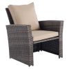 6 Piece Patio Furniture Set Outdoor Sectional Sofa Conversation Sofa Set with All-Weather Rattan Wicker for Porch Lawn Garden