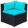 9-piece Outdoor Patio PE Wicker Rattan conversation Sectional Sofa sets with 3 sofa, 3 corner sofa, 2 ottomans, and 1 glass coffee table, removable so