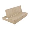 Outdoor Double Sunbed;  Wicker Rattan Patio Reclining Chairs with Adjustable Backrest and Seat;  Conversational Set for 2 Person