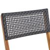 Truda Outdoor Acacia Wood Wicker Foldable Bistro Set with Chairs and Table