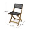 Truda Outdoor Acacia Wood Wicker Foldable Bistro Set with Chairs and Table