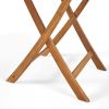Truda Outdoor Acacia Wood Wicker Foldable Bistro Set with Chairs and Table